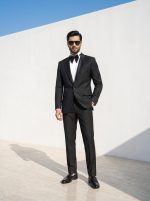 Luxury Handmade Black Designer Suit – Premium Light Wool Elegance(Pc-05)