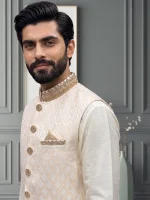 Jamawar Waistcoat Stunning Handmade Embroidered - Image 2