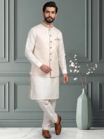 Jamawar Waistcoat Stunning Handmade Embroidered - Image 3