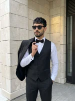 Designer Suit for Men Premium Luxury Black 3 Piece Formal Suit - Image 2