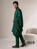 Embroidered Kurta Pajama  Luxury Emerald Green Wedding