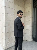 Designer Suit for Men Premium Luxury Black 3 Piece Formal Suit - Image 3