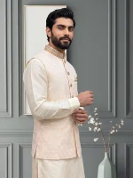 Jamawar Waistcoat Stunning Handmade Embroidered - Image 4