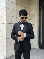 Designer Suit for Men Premium Luxury Black 3 Piece Formal Suit - Image 5