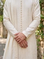 Luxury Ivory Embroidered Kurta Pajama Timeless Eastern - Image 6