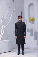 Classic Black Embroidered Sherwani (S 3) - Image 2
