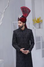 Classic Black Embroidered Sherwani (S 3) - Image 5