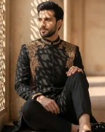 Midnight Royal Sherwani Embroidered - Best Of 2026 (S-26) - Image 4