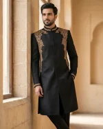 Midnight Royal Sherwani Embroidered - Best Of 2026 (S-26) - Image 3