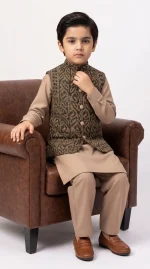 Boys Embroidered Waistcoat Set Stunning Kurta Pajama - Image 2